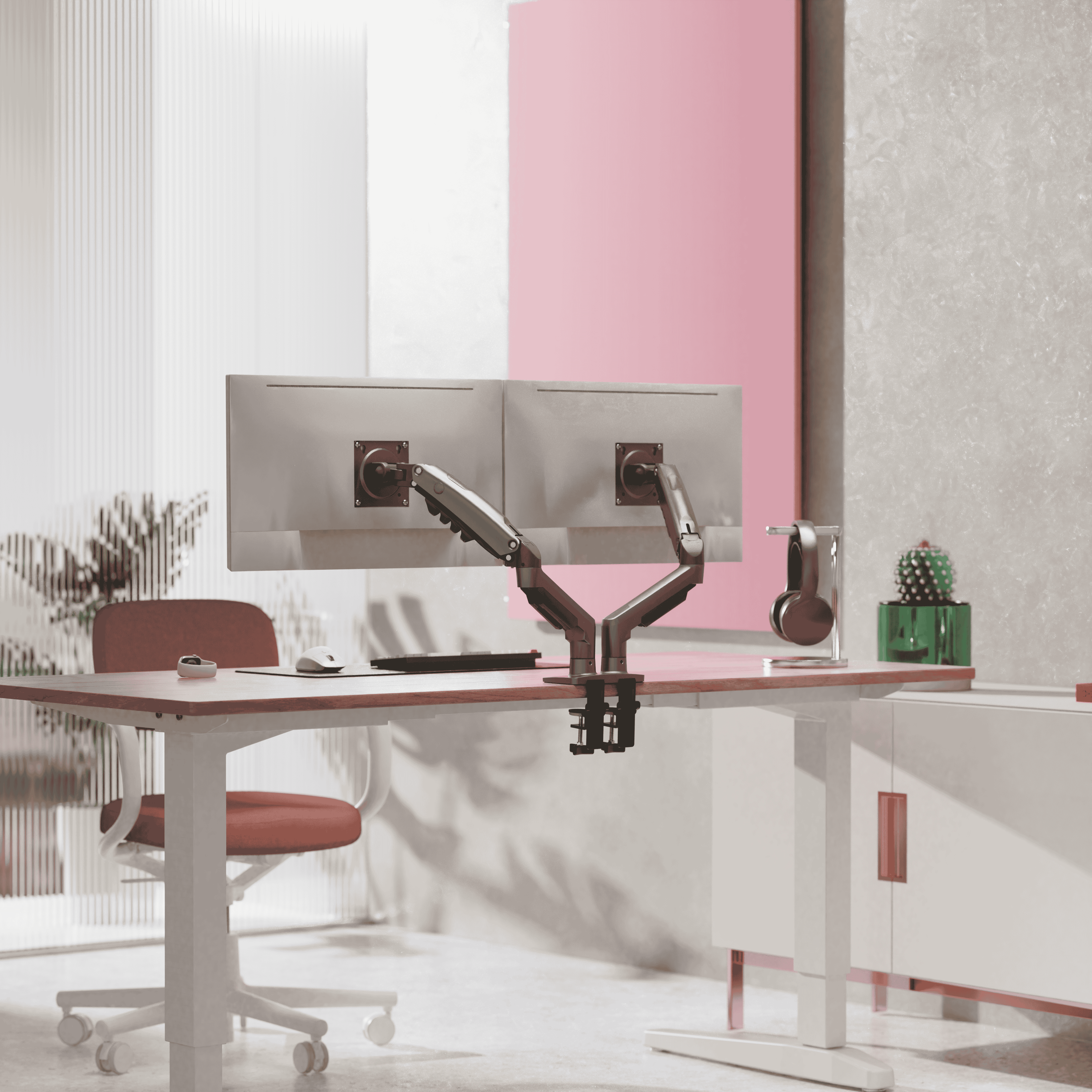 پایه مانیتور بازویی گازی NB مدل Ergonomic F160 – مناسب مانیتورهای 17 تا 27 اینچ